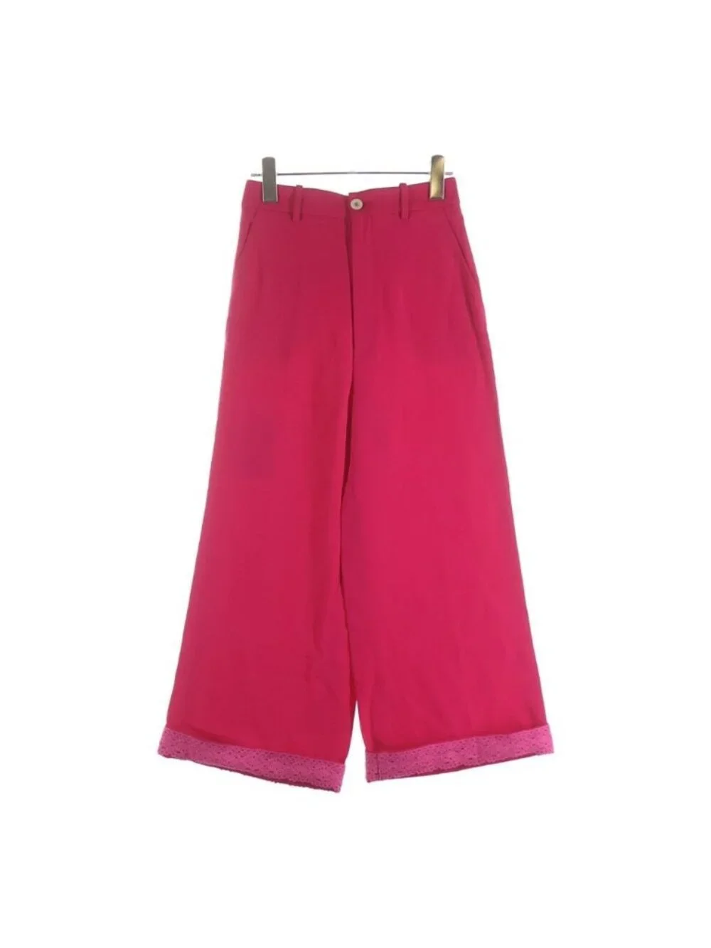 Gucci Viscose Panst Hem Lace Rayon Pants Pink